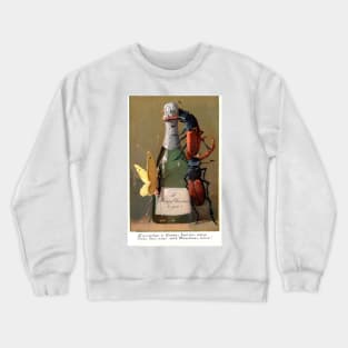 Victorian Christmas Wine and Insects Greetings Crewneck Sweatshirt